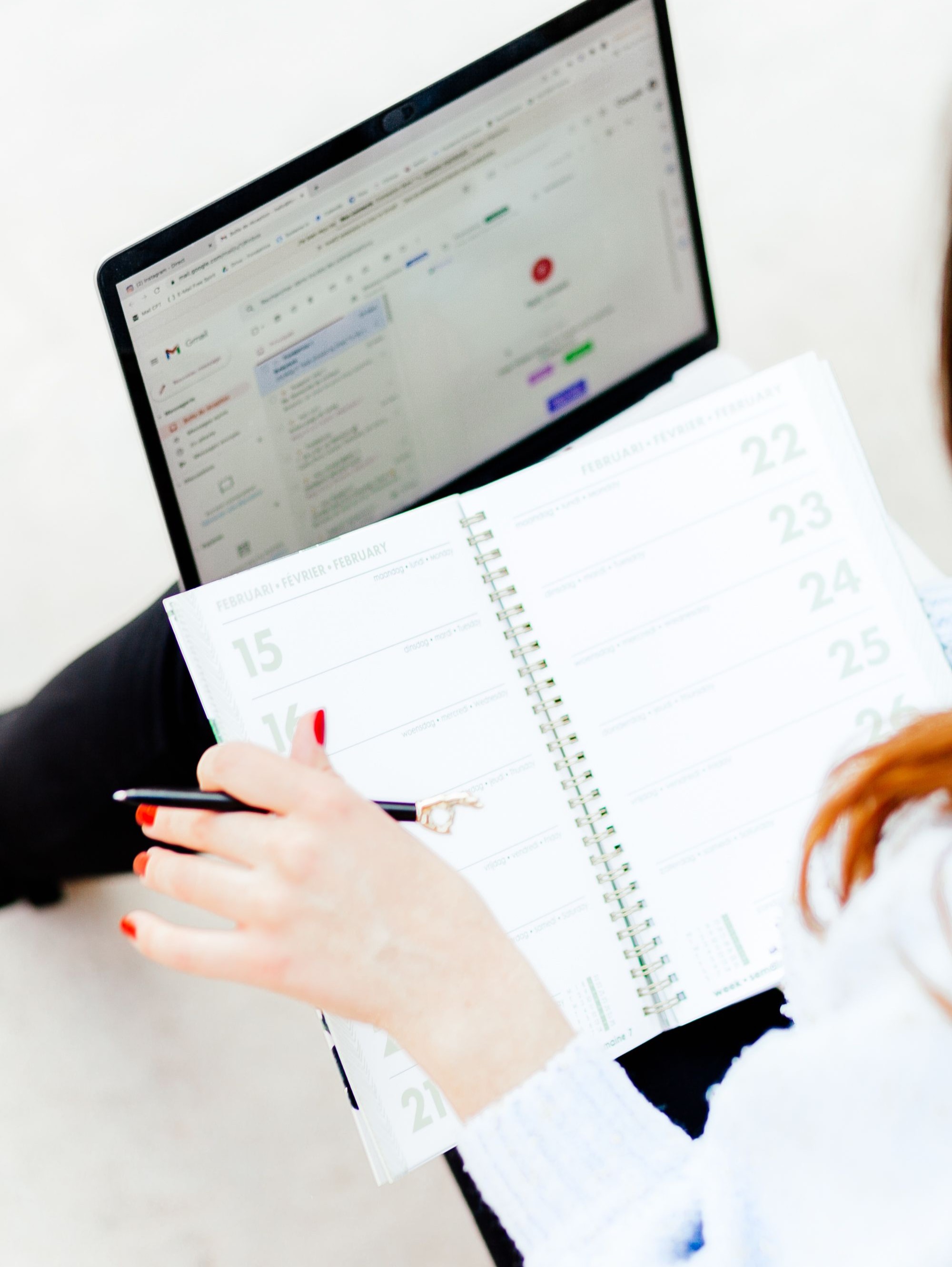 woman organizing